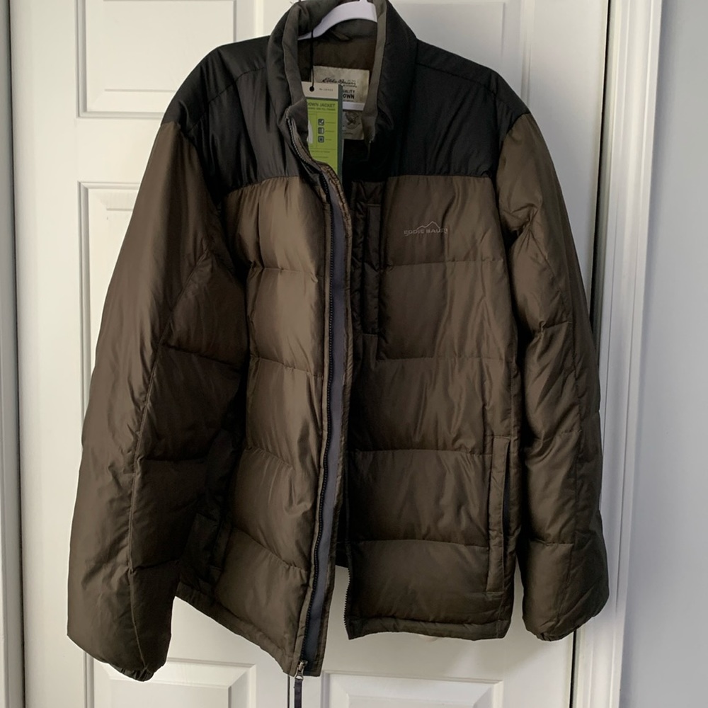NWT Eddie Bauer goose down puffer jacket XL Tall